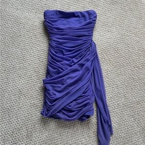 Lucy In The Sky Strapless Ruched Purple Party Dress
